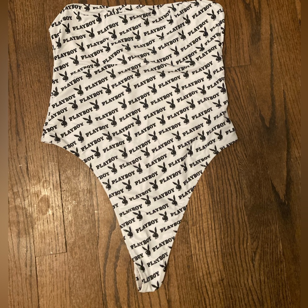 Missguided Playboy Strapless Bodysuit One Piece Size 10